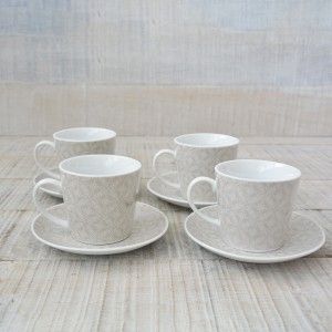 September 4 tea cups and plates - floral pattern