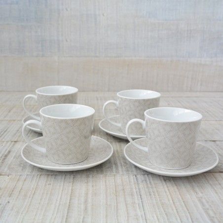 September 4 tea cups and plates - floral pattern