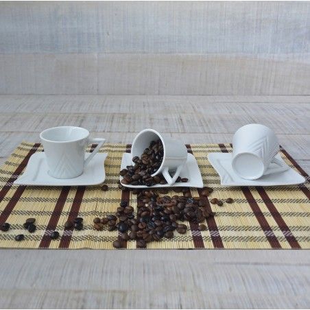 Coffee set 6 cups and 6 dishes 100cc Ceramic
