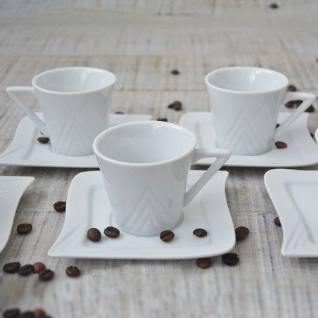 Coffee set 6 cups and 6 dishes 100cc Ceramic