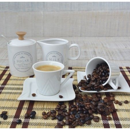 Coffee set 6 cups and 6 dishes 100cc Ceramic