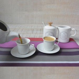 Juego de café de Diseño clásico 6 tazas y 6 platos 70cc Cerámica Hogar y mas