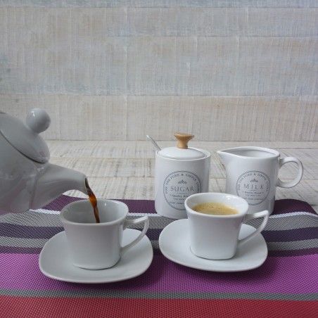 Set di 6 tazze e piattini da caffè in ceramica