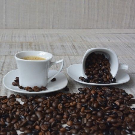 Set di 6 tazze e piattini da caffè in ceramica