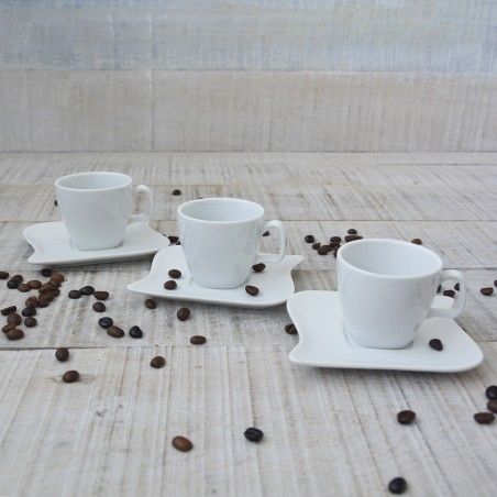 Juego de 6 tazas y 6 platos 80cc Cerámica
