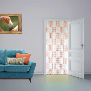 Porta tende Sisal, in Legno Naturale e Bianco e Arancio in Casa e di Più