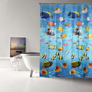 Salle de bain rideau de Douche en Tissu de Peva Conception de Poissons Tropicaux, la Maison et Plus