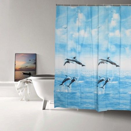 Salle de bain rideau de Douche en Tissu de Peva la Conception de la Maison des Dauphins et Plus
