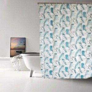 Bath curtain Shower Fabric of Peva Owls Blue Home and More