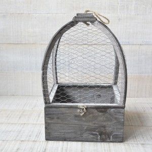 Gabbia In Legno Naturale, Originale Gioco Di Decorazione, Due Unità