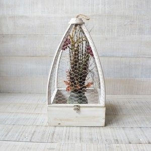 Cage en Bois Naturel Blanc Original pour la Décoration de Jeu à Deux Disques