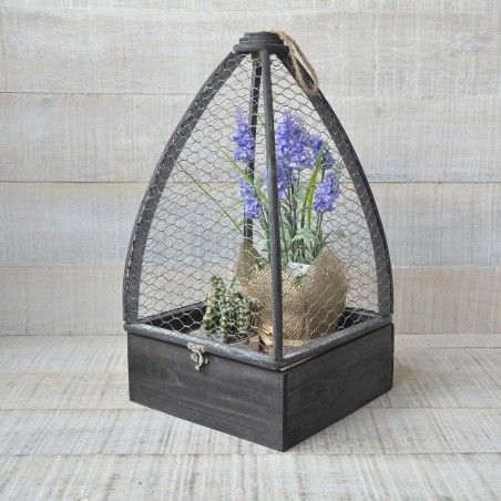 Jaulas para Decoración en Madera Natural Diseño Tradicional Juego Dos Unidades