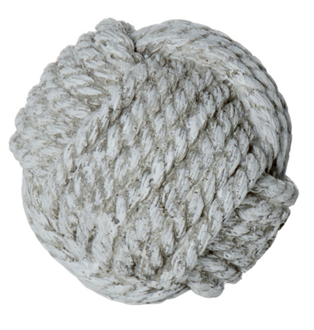 Bola de resina de 11.5cm color blanco roto Original y moderno Hogar y mas