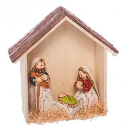 Casa e Più di Betlemme Natale carino resina colori vivaci.