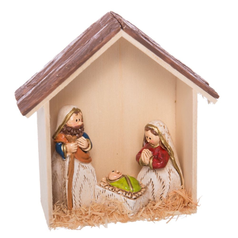 Home and More - Bethlehem Christmas cute resin bright colours.