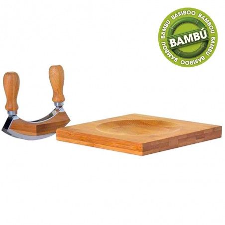 Tagliere di formaggio con la taglierina legno di bambù (19.5x19.5x2)