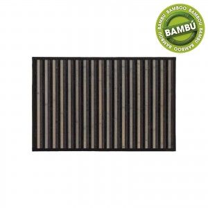 Alfombra de Madera de Bambú de rayas grises