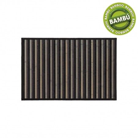 Alfombra de Madera de Bambú de rayas grises