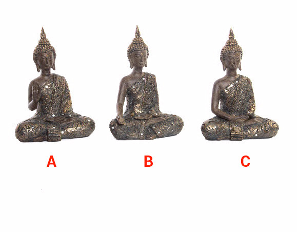 Bouddha de la Chance Zen Figure résine marron Set de 3. La maison et Plus