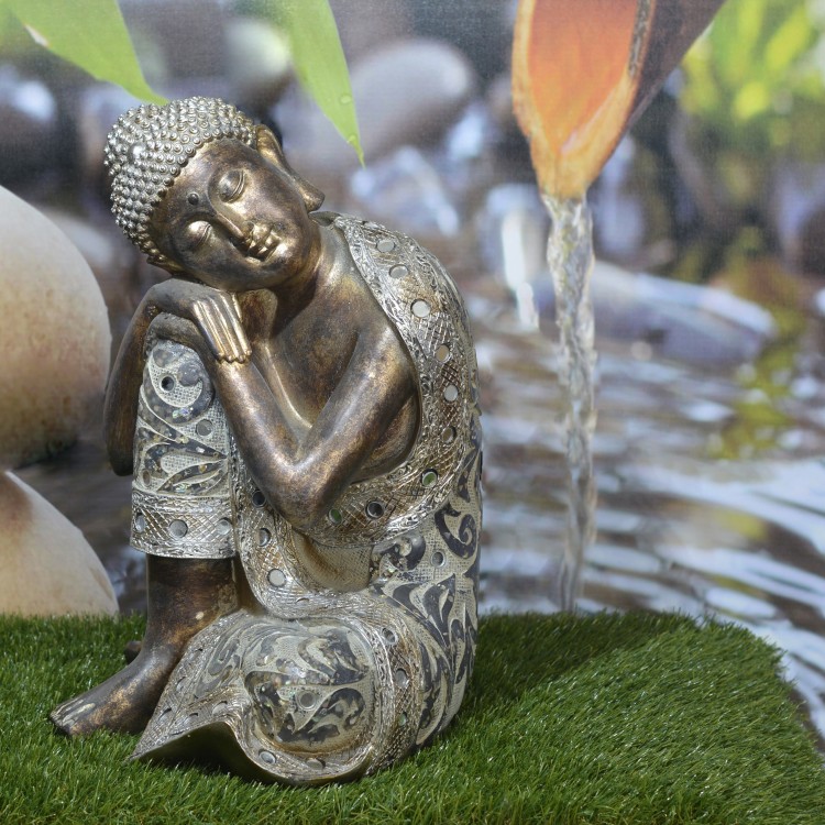 La figura del Buddha Zen Misticismo di polyresin effetto invecchiato. Casa e Più