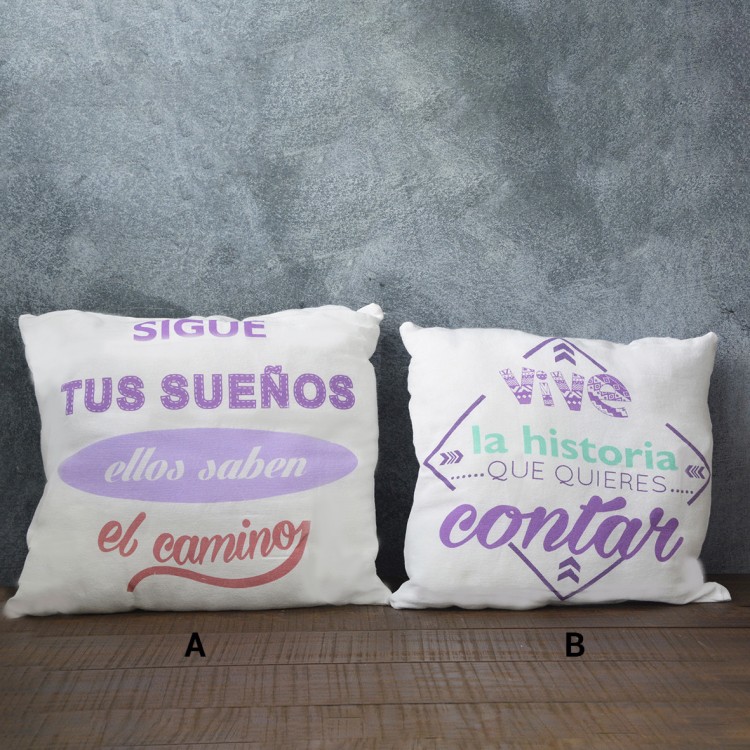 Cojines con frases divertidas y motivadoras. Hogar y más