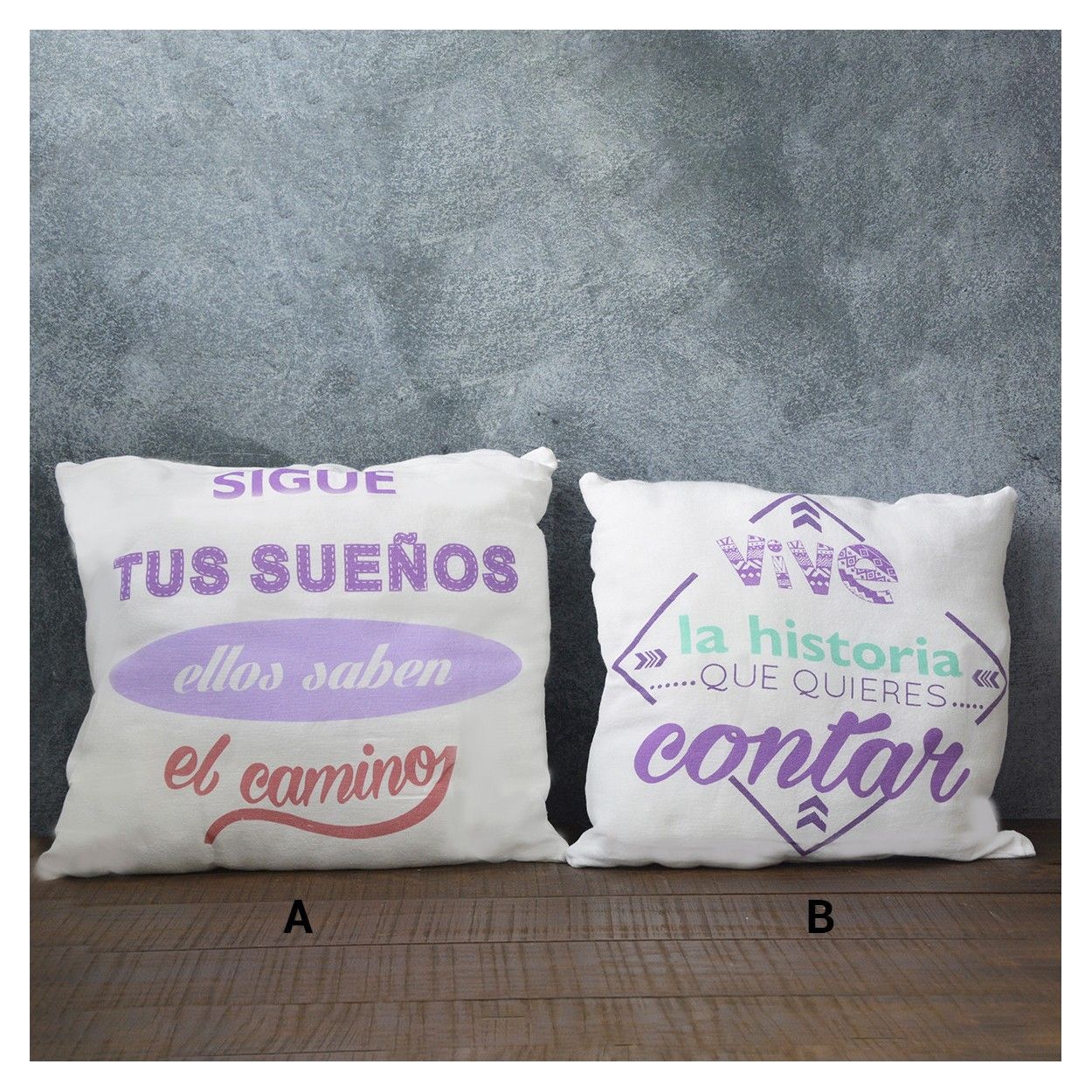 Cojines con frases divertidas y motivadoras. Hogar y más