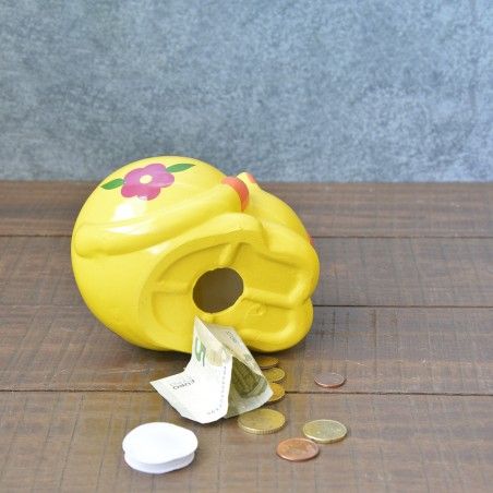 Tirelire en céramique banque pour enfants - Modèle de chat (10.5x10.5x14.5 cm)