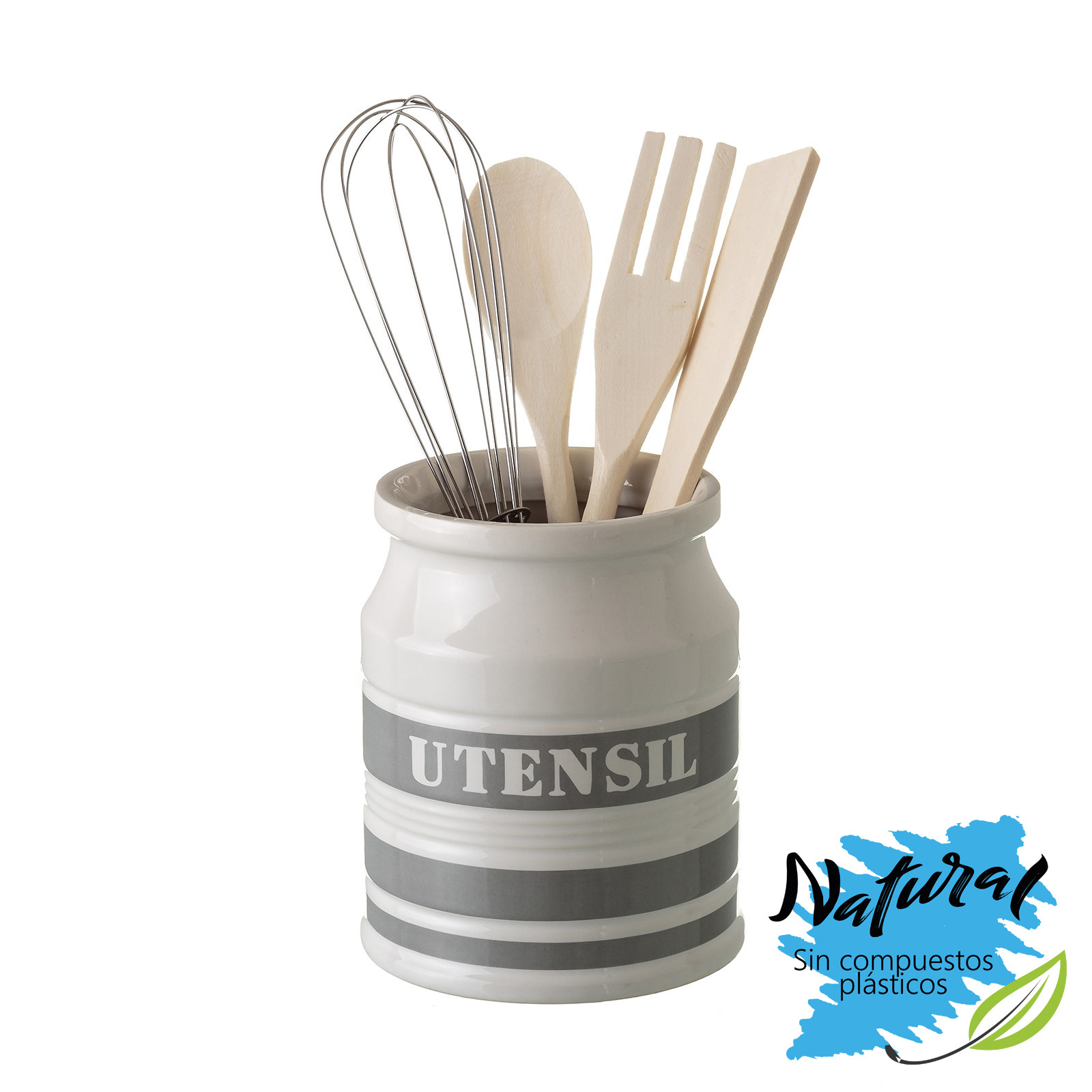 Pot Holder kitchen Utensils modern ceramic Natural Bassic - Home and More