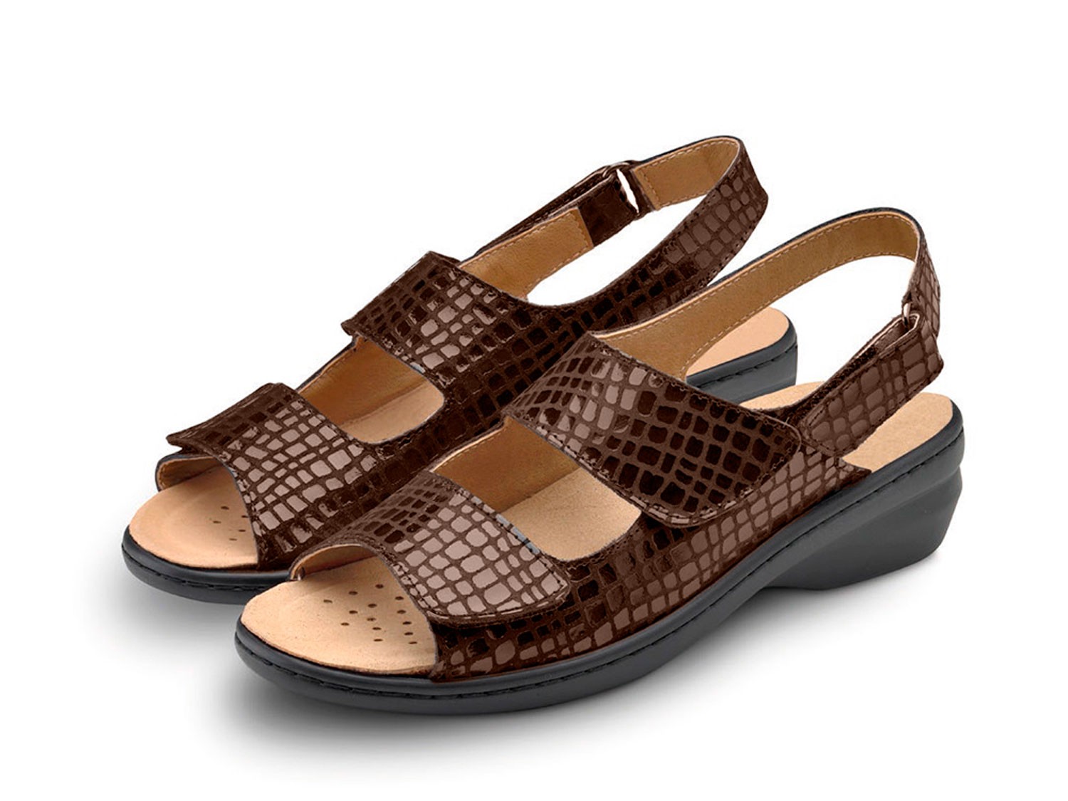 SANDALIA SEÑORA COLOR TRENTO ESTAMPADO COCODRILO PUNTA ABIERTA