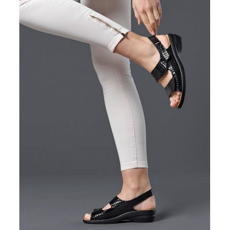 SANDALIA SEÑORA COLOR TRENTO ESTAMPADO COCODRILO PUNTA ABIERTA