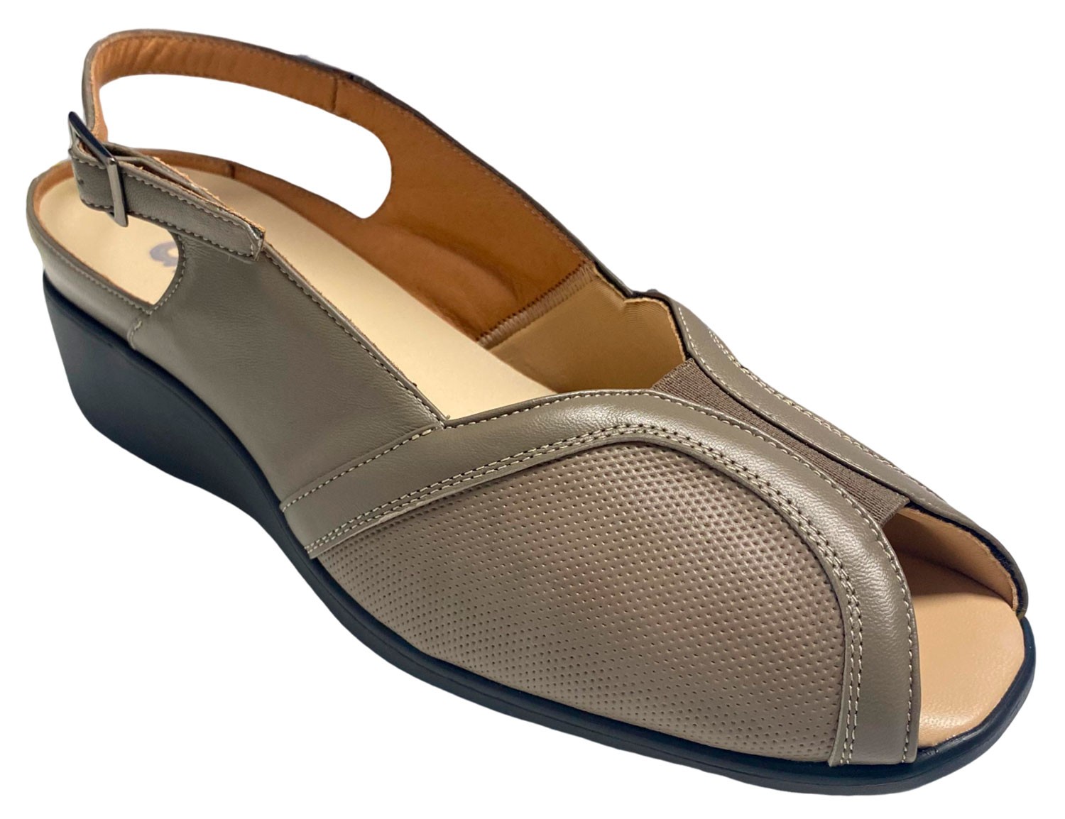SANDALIA MUJER BEIGE PUNTA ABIERTA CLÁSICA TALLA 40