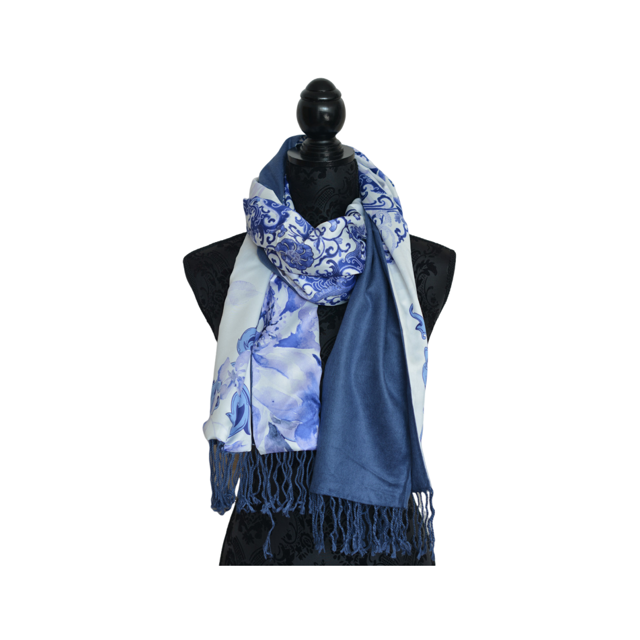 PAÑUELO CUELLO MUJER SEDA 100% NATURAL CUATRO ESTACIONES ARTEMISA AZULES