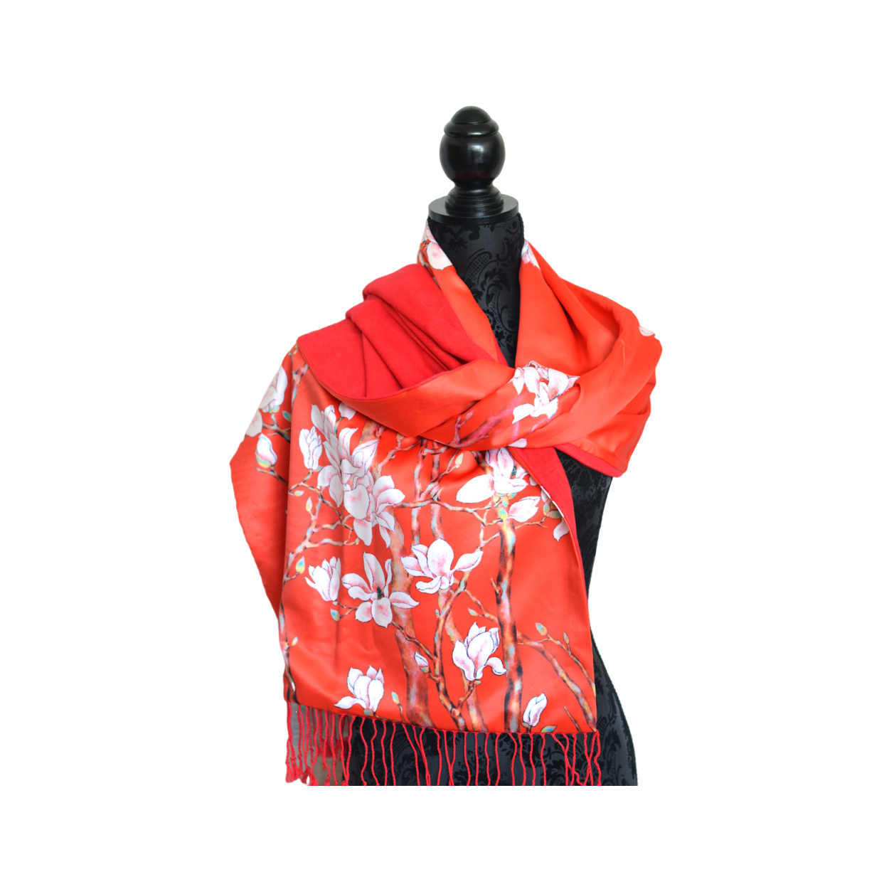 PAÑUELO CUELLO MUJER SEDA 100% NATURAL CUATRO ESTACIONES PRIMAVERA NARANJA