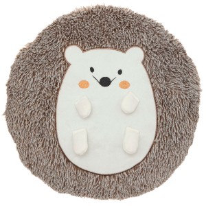 COJÍN INFANTIL DECORATIVO ERIZO MARRÓN CIRCULAR 30X7CM