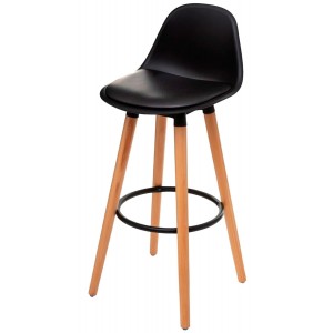 TABURETE BAR ACOLCHADO NEGRO CON RESPALDO 40,5X38X91,5CM
