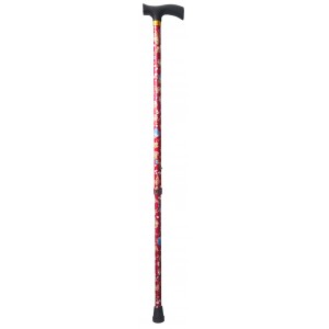 Stick Rosa Allungabile In Alluminio A Piedi, Disegno Floreale. Leggera e Resistente, 90 cm, 300 g