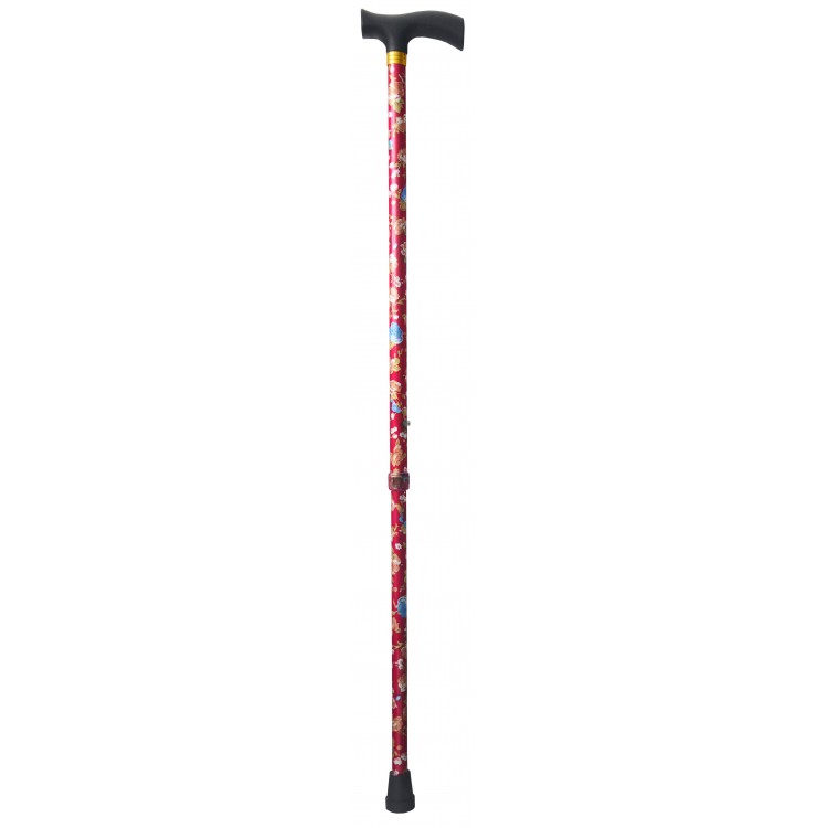 Stick Rosa Allungabile In Alluminio A Piedi, Disegno Floreale. Leggera e Resistente, 90 cm, 300 g