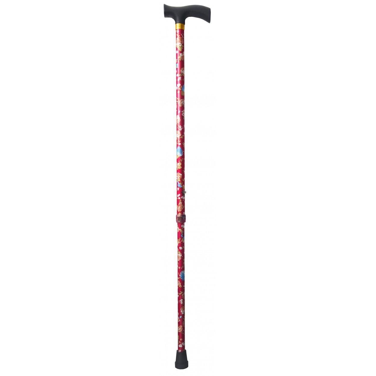 Stick Rosa Allungabile In Alluminio A Piedi, Disegno Floreale. Leggera e Resistente, 90 cm, 300 g