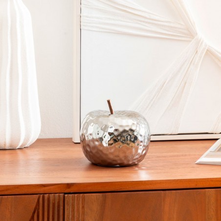 MANZANA DECORATIVA DE CERÁMICA LADY PLATEADO