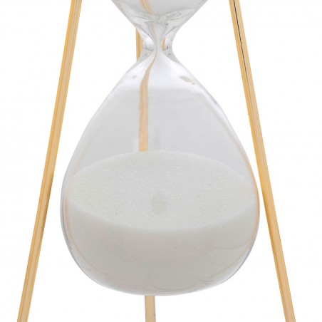 RELOJ ARENA BLANCO MARMOLADO Y DORADO 21CM