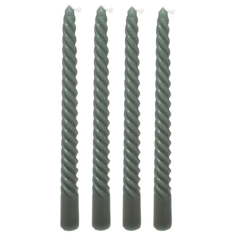 VELA CANDELABRO CÓNICAS 25CM SET 4 ESPIRAL