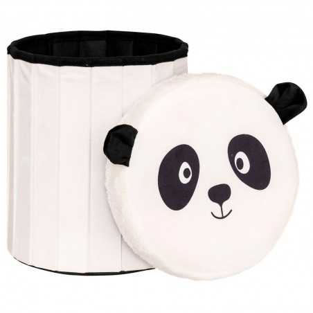 PUFF PLEGABLE INFANTIL PANDA BLANCO 30X36CM