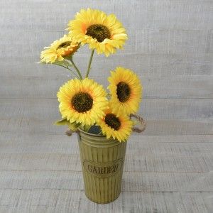Girasole Artificiale, con Cinque Fiori per la Decorazione Domestica e di Più