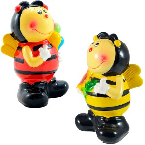 Tirelire en forme de cochon d'abeilles en céramique (16 x10x9 cm)
