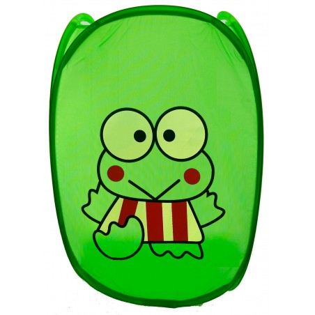 CESTO ROPA SUCIA / JUGUETES INFANTIL VERDE RANA 54X35CM