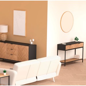 CONSOLA RECIBIDOR ORIGINAL 2 CAJONES LYNCY 110X35X75CM