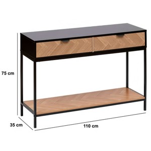 CONSOLA RECIBIDOR ORIGINAL 2 CAJONES LYNCY 110X35X75CM