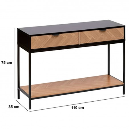 CONSOLA RECIBIDOR ORIGINAL 2 CAJONES LYNCY 110X35X75CM