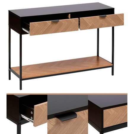 CONSOLA RECIBIDOR ORIGINAL 2 CAJONES LYNCY 110X35X75CM