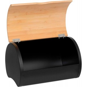 PANERA DE MESA METÁLICA CON TAPA DE ACERO BLACK 32X20,5X24CM